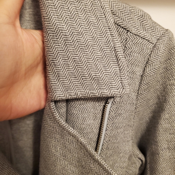 Eileen Fisher grey zipper patterns moto jacket. Long sleeves. Organic cotton. M. - Picture 5 of 13